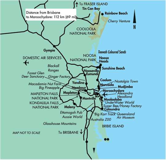 Map of the Sunshine Coast
